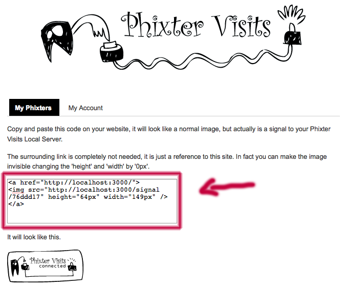 Phixter Visits Web Service Phixter’s code