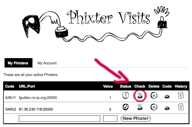 Phixter Visits Web Service go to check
